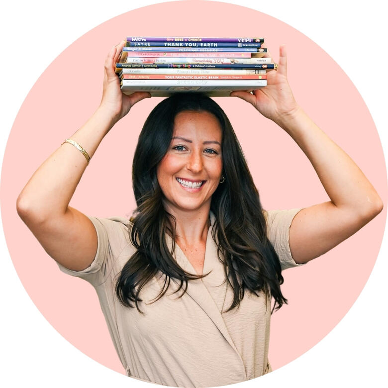 Meet Miss Jenna Miss Jenna welcomes you while holding tutoring books over her head.